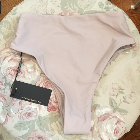 PINK COLADA XS HIGH RISE BIKIBI BOTTOM / NWT - Picture 2 of 3